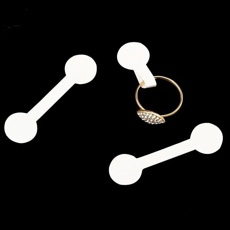 Round Dumbbell Fashion Jewelry Tag Retail Price Label  Self-Sticker Tool Paper Ring Price Card  White