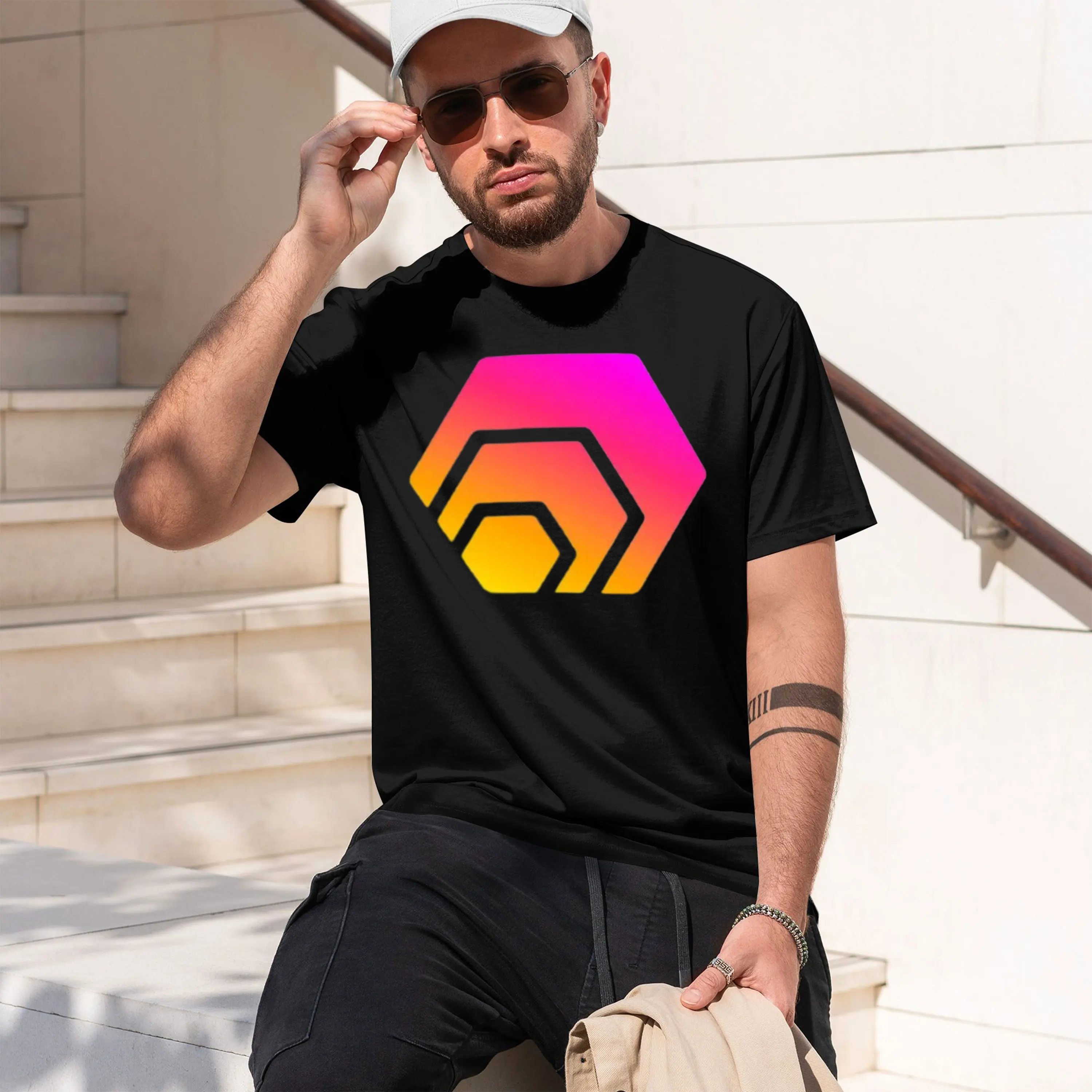 HEX Crypto Hexagon Logo Cl T-Shirt man t shirt funny t shirts man T-Shirt 2026 New Model Short-sleeve crewneck T-Shirt Classic C
