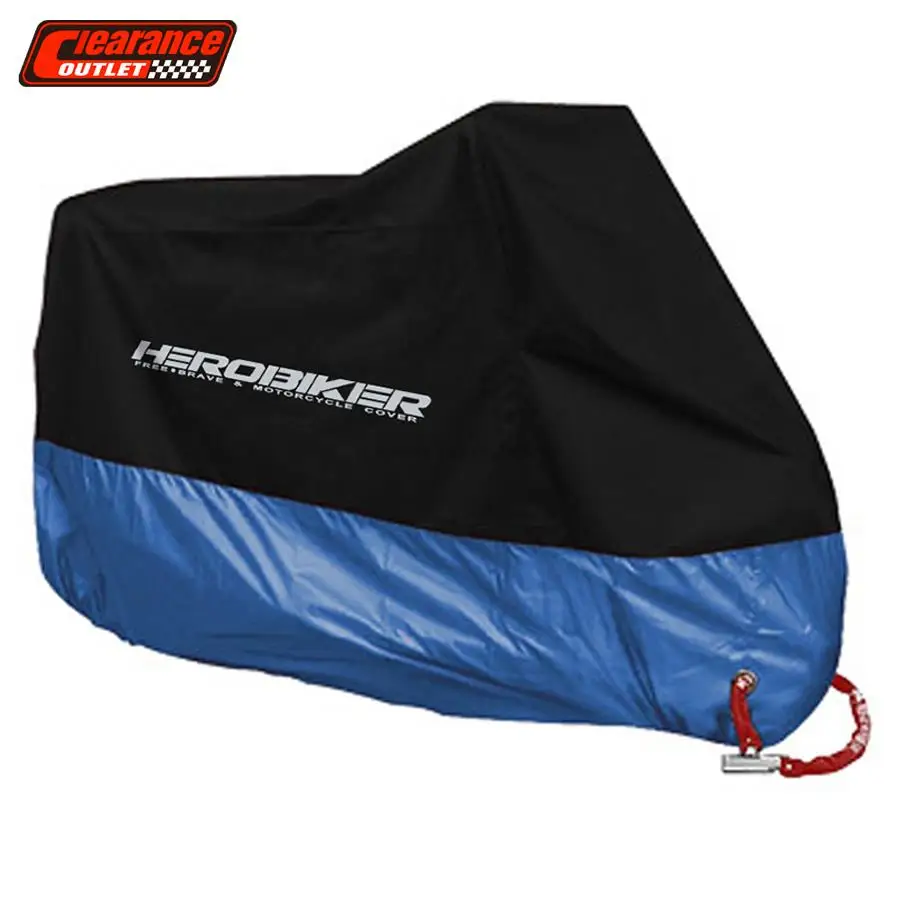 HEROBIKER Motorcycle Cover Universal Outdoor UV Protector All Seasons Waterproof Bike Rain Cover Dustproof Motor Scooter Cover