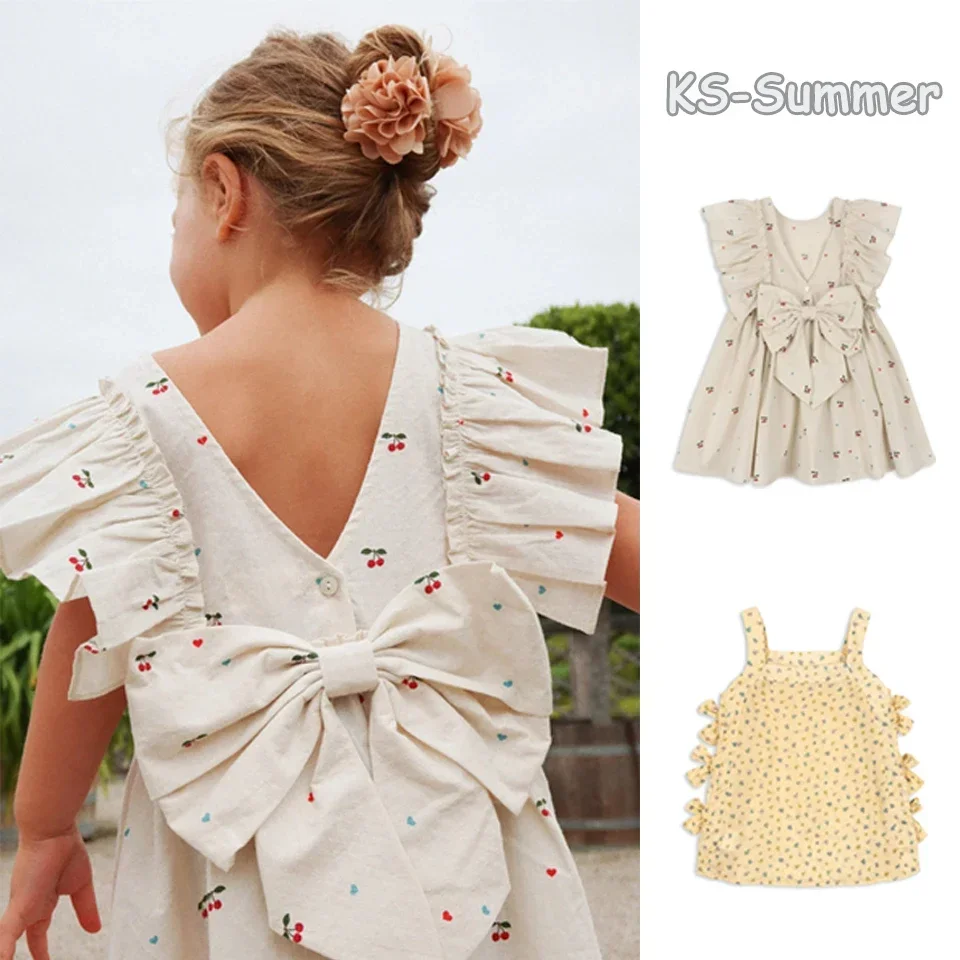 

2025 Summer Baby Girl Clothing Butterfly Flower Pattern Dress Toddler Girl Clothes Costume For Children's Clothing Girls Clothes