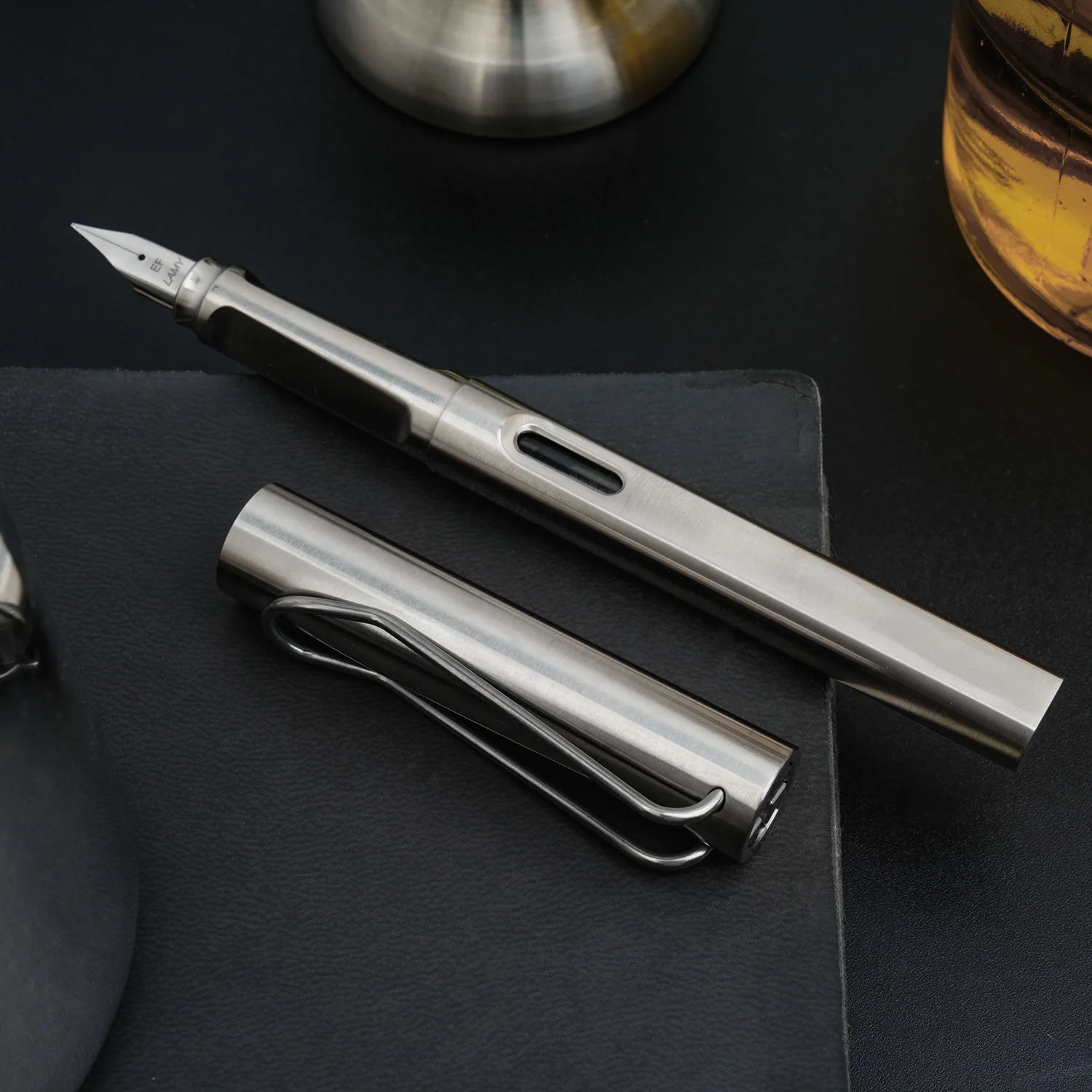 2IN1 سبائك التيتانيوم القلم قلم محايد اللون قلم معدني مكتب طالب القرطاسية الفاخرة هدية صندوق التعبئة والتغليف