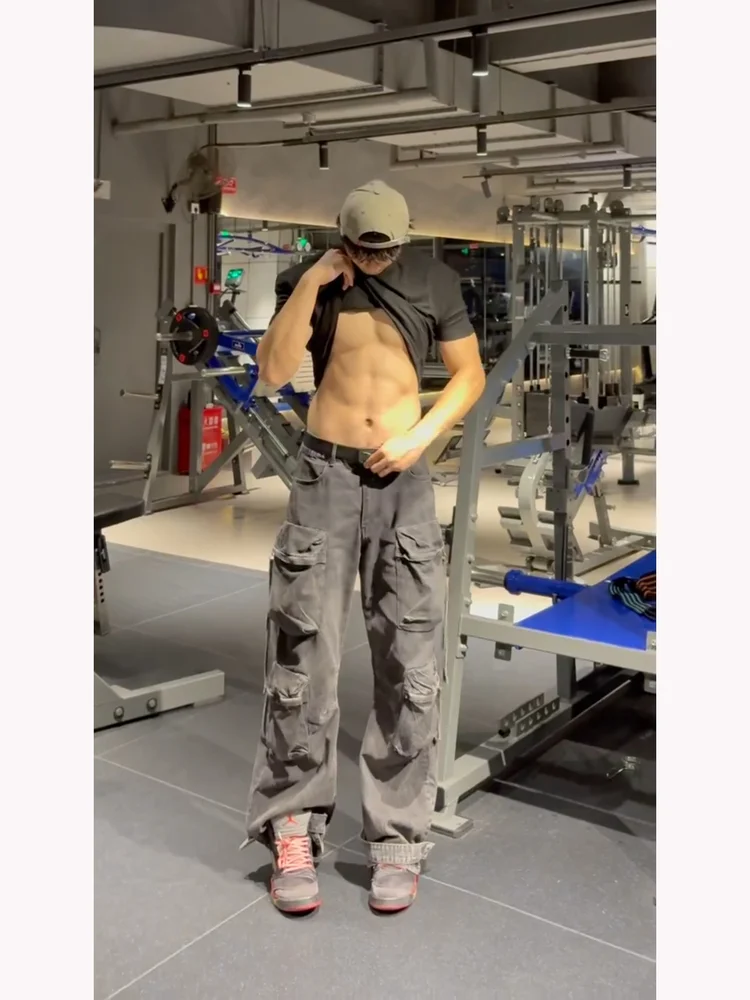 

Мужские рабочие брюки Deep Ey: широкие брюки-клеш в винтажном американском стиле, осенние, для уличного стиля