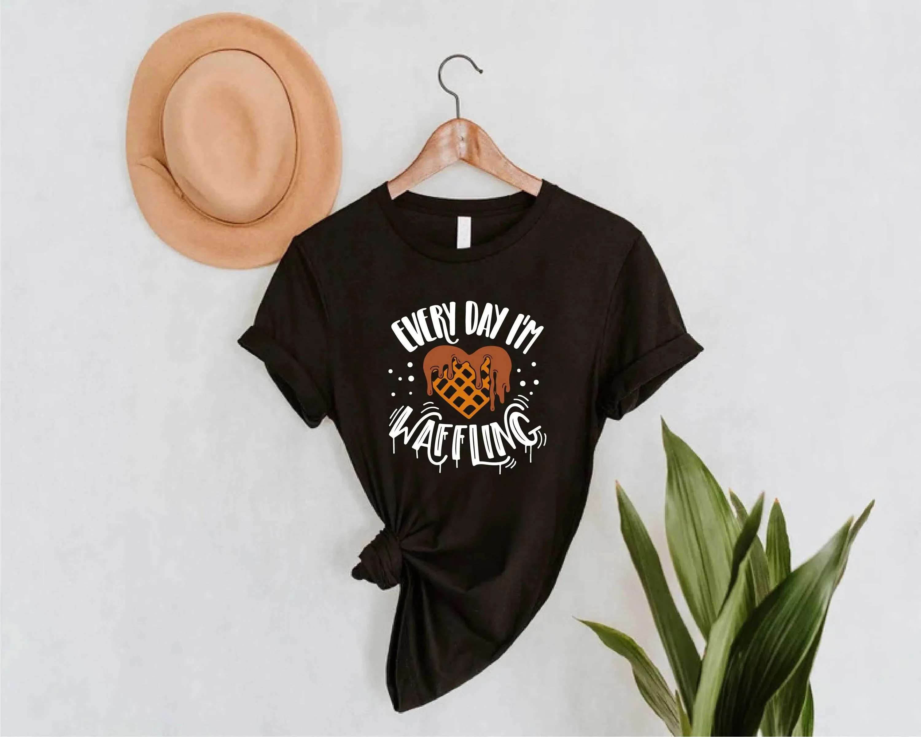 Waffle Day T Shirt Every I m Waffling Foodie Heart Girls Breakfast Lover For Lovers