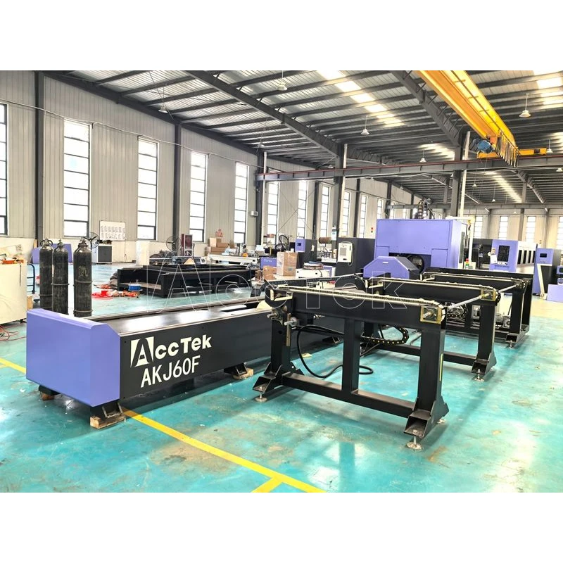 Loading 1.5kw 2kw 3kw H Beam I Beam Steel Tube Fiber Laser Cutting Machine AKJ80F With 8m Length