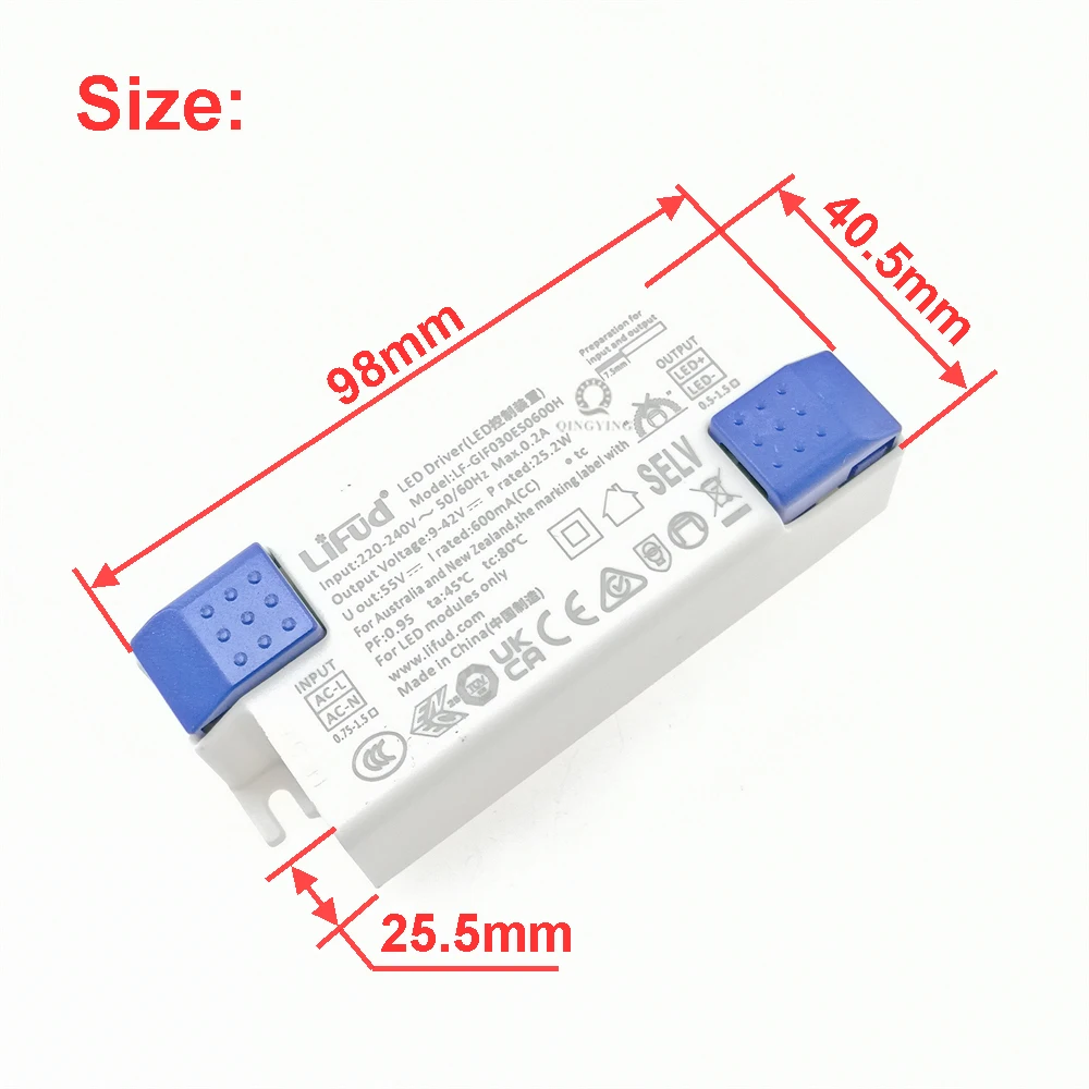 Imagem -06 - Driver Led para Luz de Painel Transformadores de Potência Série Lf-gi030es sem Cintilação 600ma 700ma 750ma 25w32w Nova Chegada