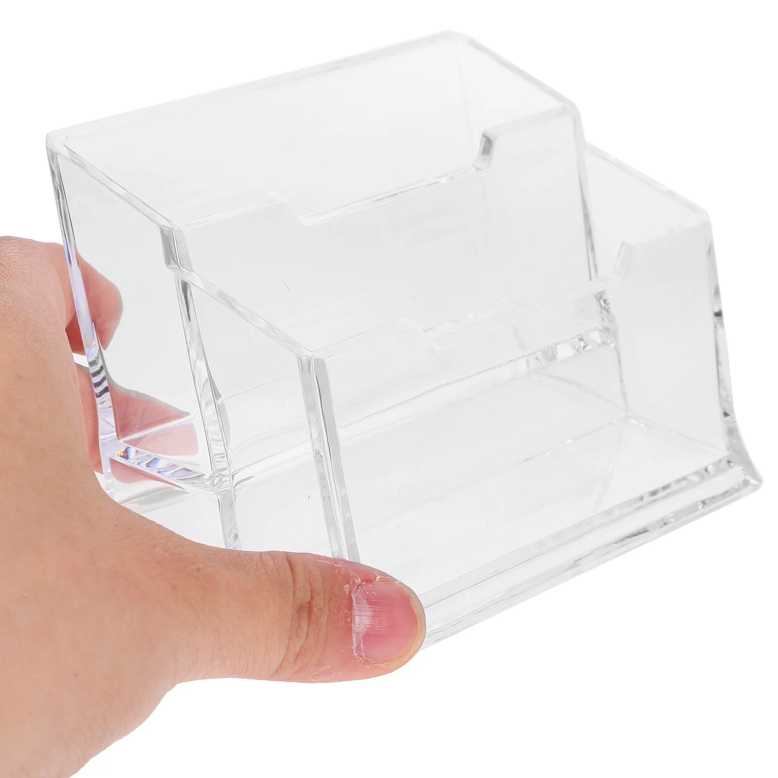 

Business Card Storage Stand PP Material Non Slip Base Simple Style Desk Card Holder Organizer Postcard Display Stand