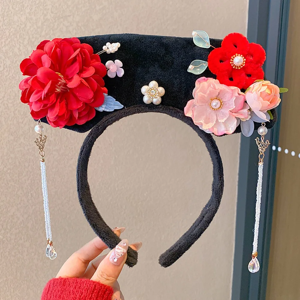 

Flower Chinese Style Headwear Snake Year Tassel Ancient Style Gege Headband Princess Hair Hoop Antique Hair Band Hanfu Headwear