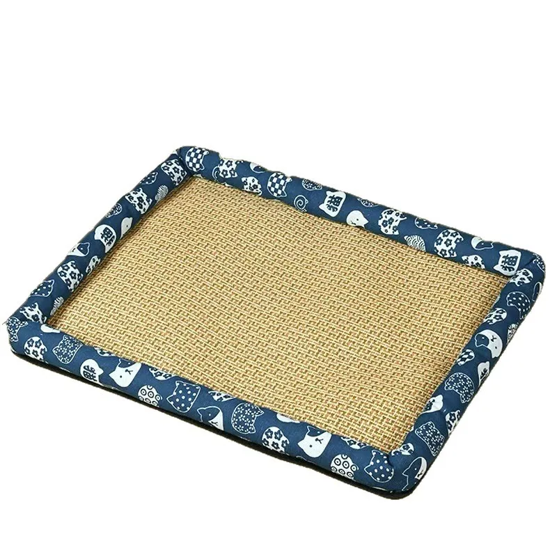 Summer pet cooling nest for cats and dogs, suitable for all seasons, made of rattan, breathable and cooling, washable
