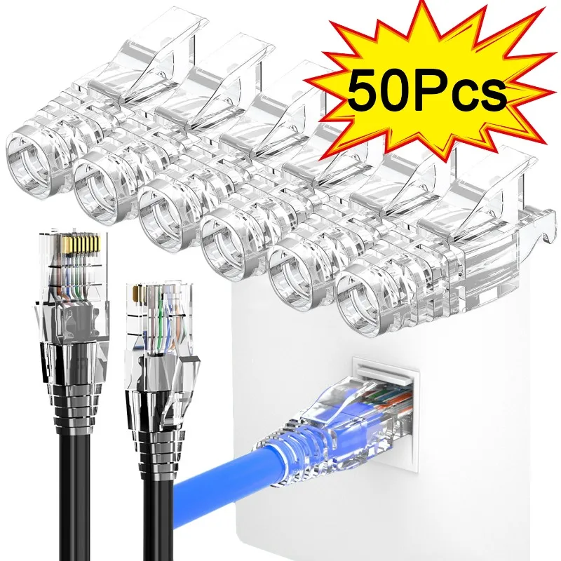 Transparent Cat6 Cat5e Strain Relief Boot RJ45 Plug Connector Cover Modular Network Plug Connector Cap Cable Connector Boots