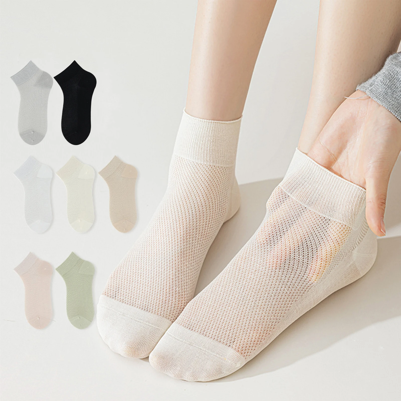 Women Thin Socks Breathable Summer Socks Moisture Wicking Ankle Socks Cooling Casual Socks Comfortable Multicolor Socks