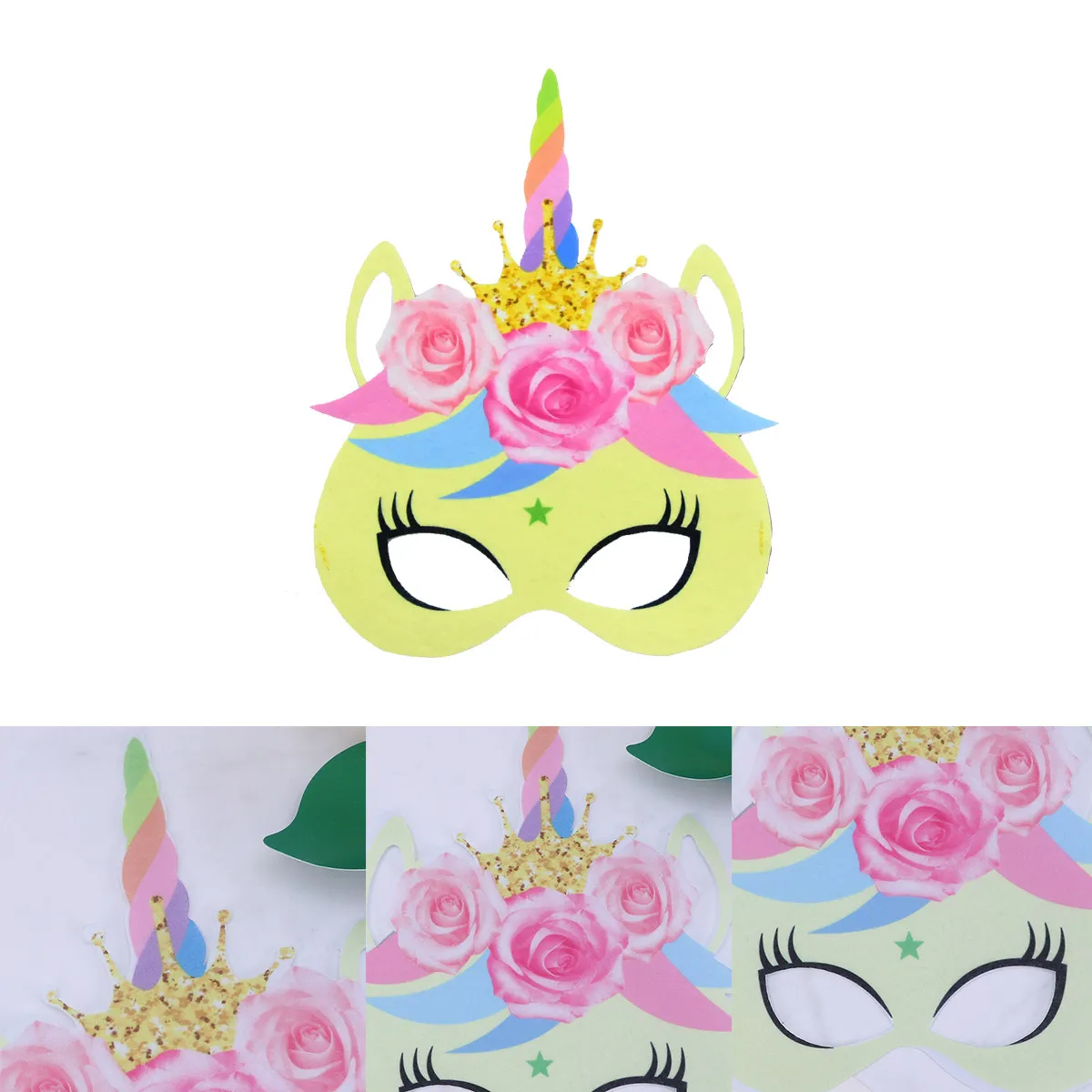

Kids Unicorn Mask Exquisite Workmanship Comfortable Wear Premium Paper Material Fancy Dress Stage Performance Costume Party