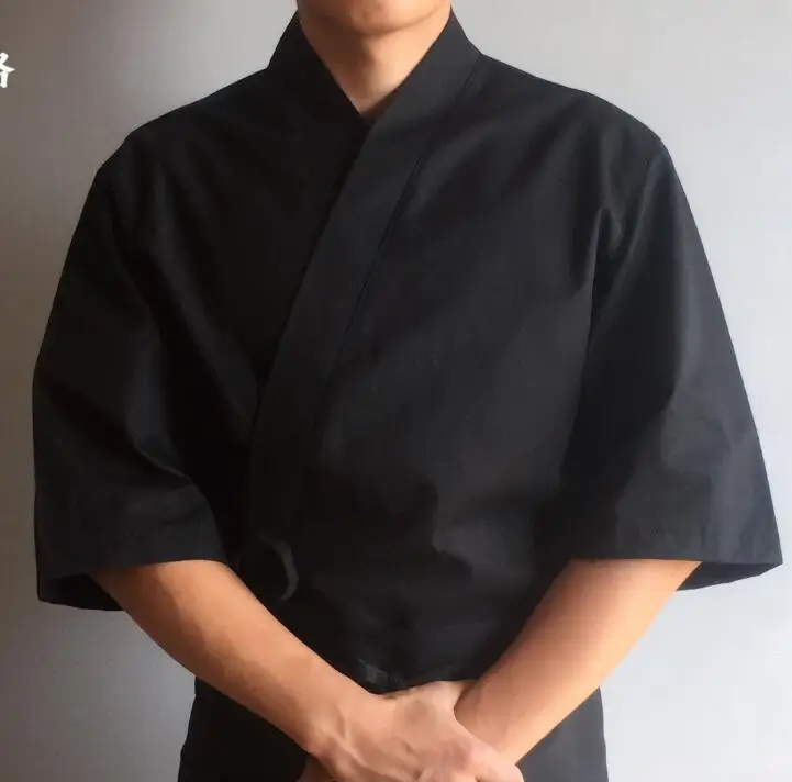 Chef-Kok Uniform Japanse Cuisine Jasje Sushi Shirt Zomer Kimono Werkkleding Print Logo Kooktops Heren