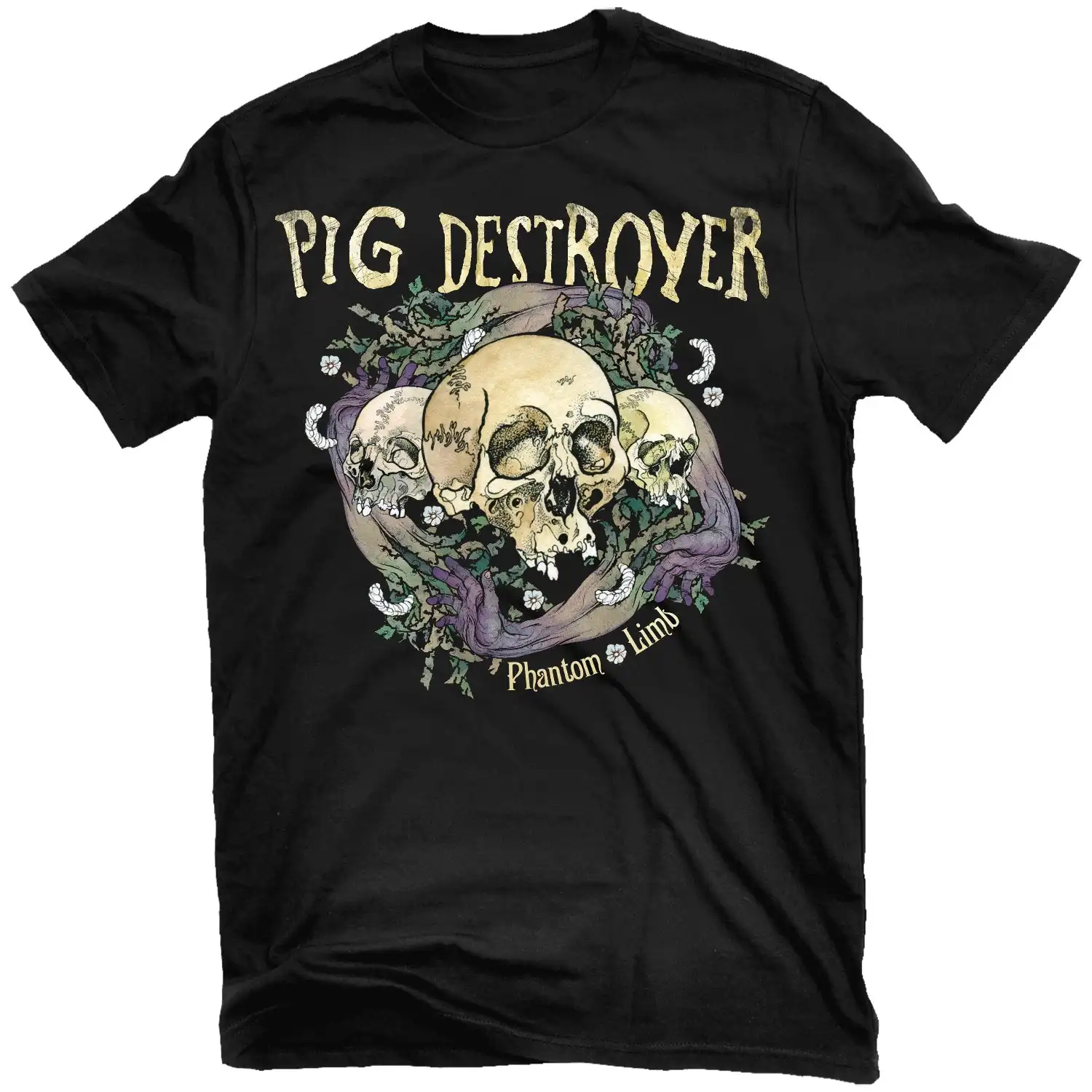 Sourheart  Pig Destroyer Limb Rock Band Graphic Tee 100% Cotton Round Neck Casual Unisex T-shirt Summer Top