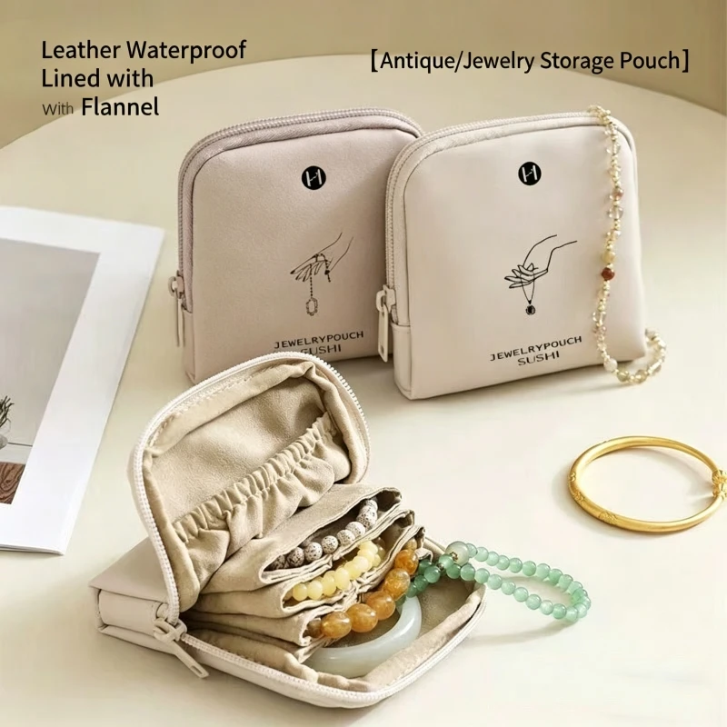 

New Jewelry Storage Bag Multi layer Portable Travel Necklace Ring Storage Bag Waterproof Fabric Compact Jewelry Bag