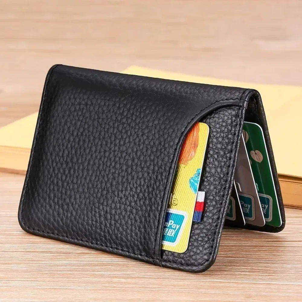 Card Holder Men Ultra-thin Business Card Case Simple Card Holder Bank Card Sleeve Multi-card Slot Driver's License Leather Case