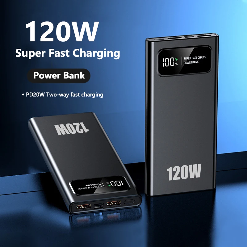 

120W 300000mAh Power Bank Super Fast Charging Battery High Capacity Digital Display For iPhone 16 17 13 Samsung Huawei Powerbank