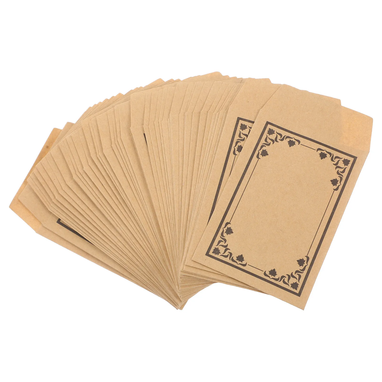 

50 Pcs Kraft Envelope Cash Stuffing Envelopes Medication System for Money Chinese Style
