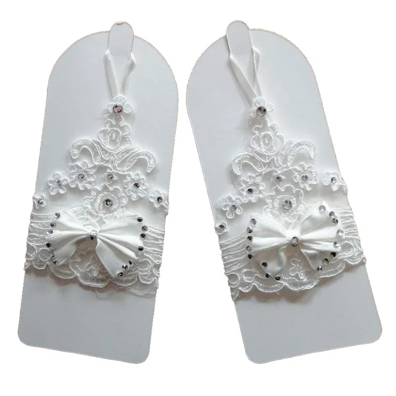 White Ivory Bridal Gloves Short Fingerless Wedding Gloves Gant Mariage Femme Accessoires Mariage Novia Bride Guantes 2025 image 3