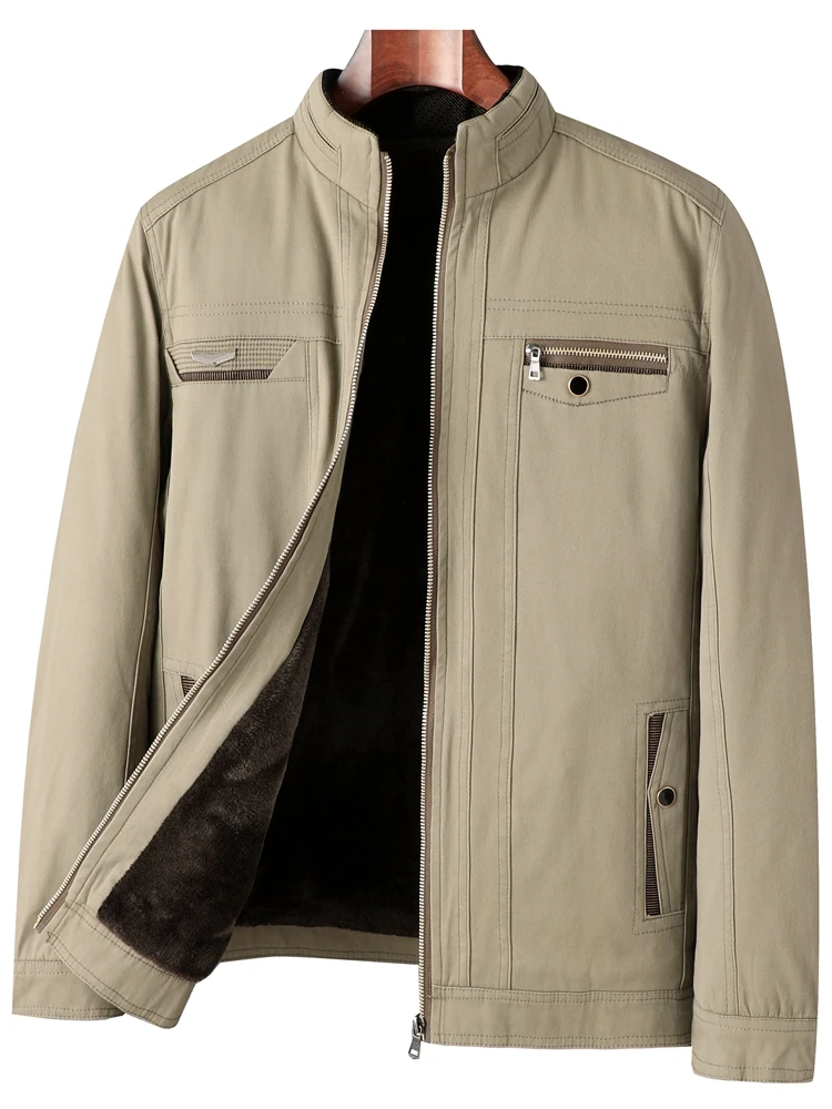 

Men's Pure Cotton Jaet Thiened Fce Lined Warm Casual Sle Faion Urban Wear Autumn Winter Outerwear Coat for Middle-...