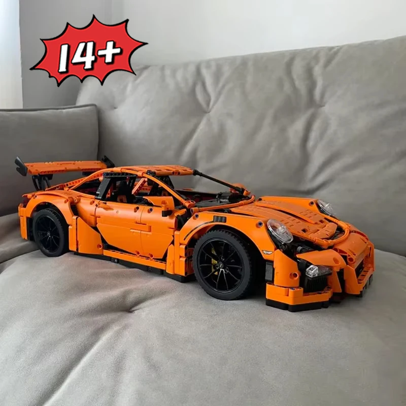 2704PCS Technische 1:8 Orange Super Sport Racing Auto Modell Ziegel Bausteine Spielzeug Kind