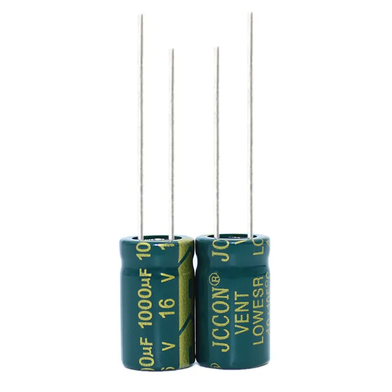 16v1000uf 16v JCCON green gold high-frequency low resistance aluminum electrolytic capacitor 8x16 1 0x17 capacitor production