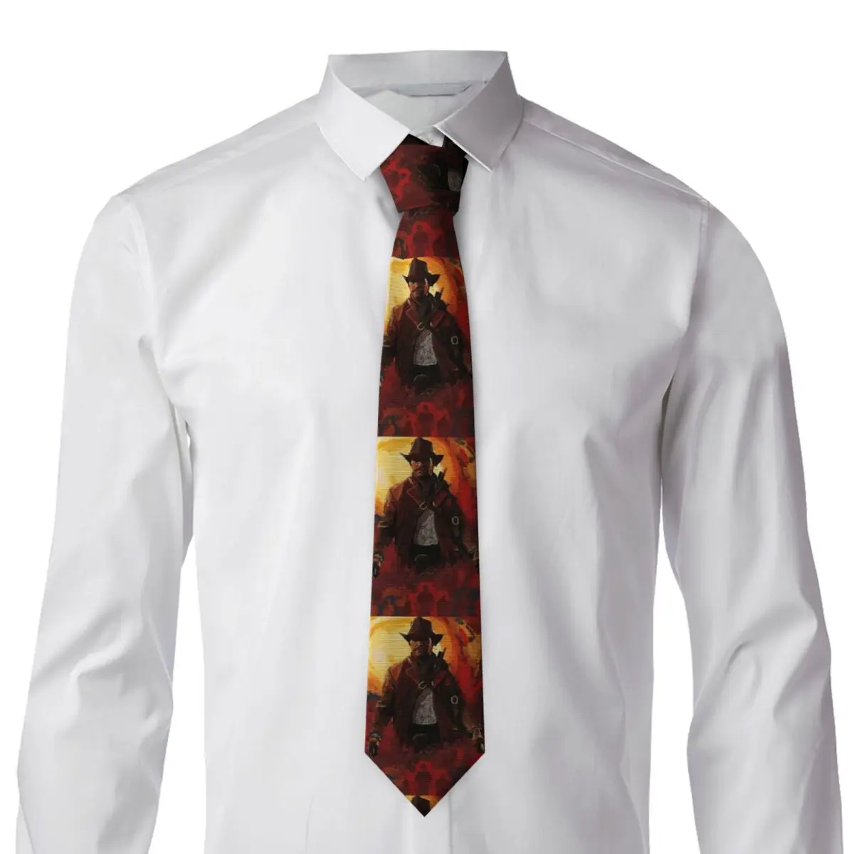 Arthur Morgan RDR2 Necktie for Men Silk Polyester 8 cm Neck Ties Party Business Tie Classic Gravatas