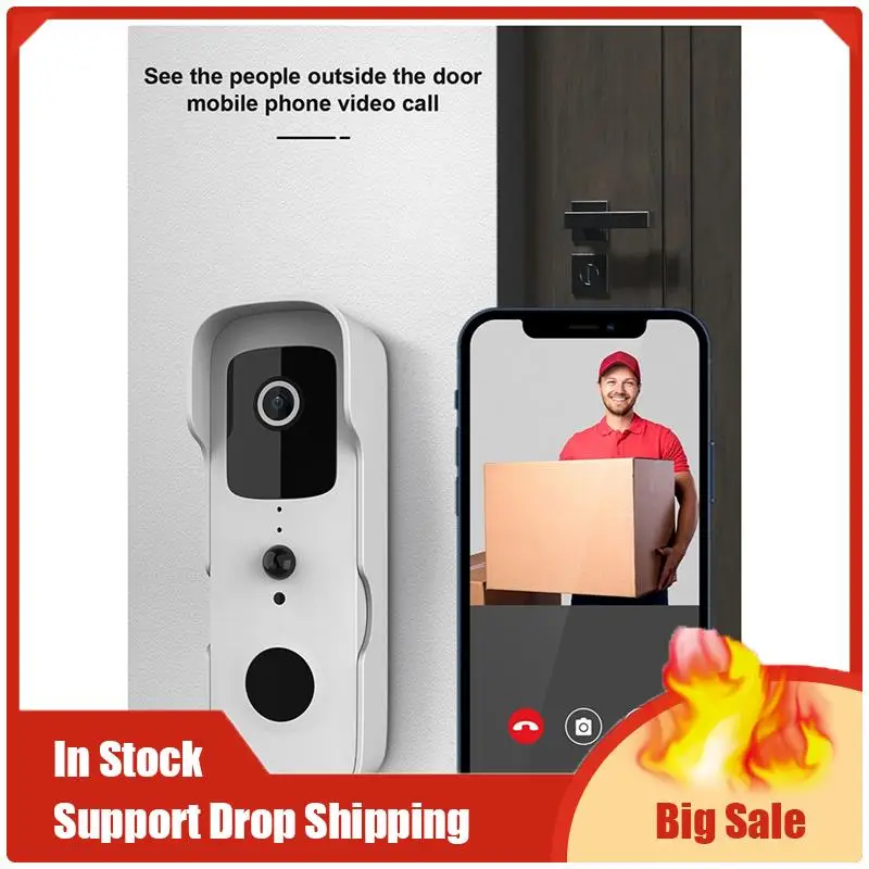 Лучшие предложения Умный водонепроницаемый видеодомофон Tuya, беспроводная камера 1080P FHD с ночным видением, цифровой дверной домофон для просмотра