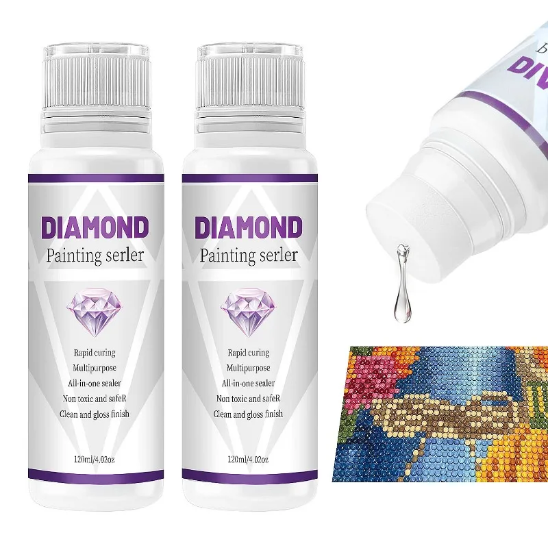 120ML Diamond Painting Sealer 5D Diamond Painting Art Glue Permanent Hold & Shine Effect Sealer Diamond Painting Puzzles