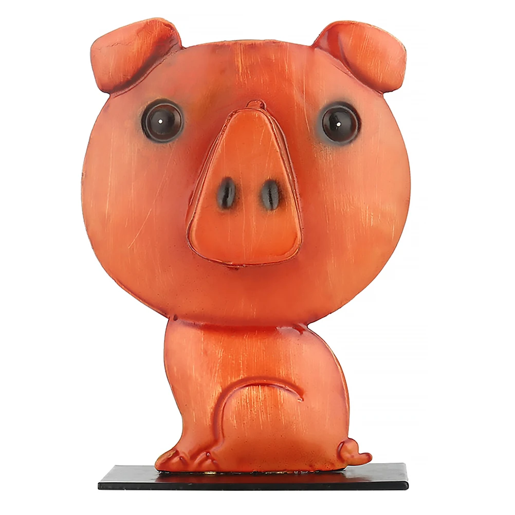 

Pig Shape Eyeglasses Rack Desktop St Storage Wrought Iron Decor Glasses Holder Cartoon Miniature Model