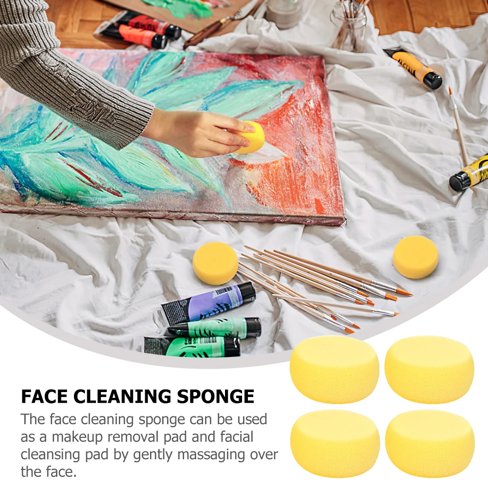 24pcs Round Sponge Face Cleansing Pads Makeup Removal Sponges Multi-Use Soft Facial Sponge For Travel Exfoliating Cleanser Art