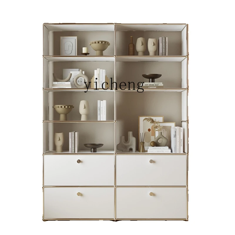 XL module light luxury bookcase living room wine cabinet wall figure display cabinet book ins partition cabinet bookshelf