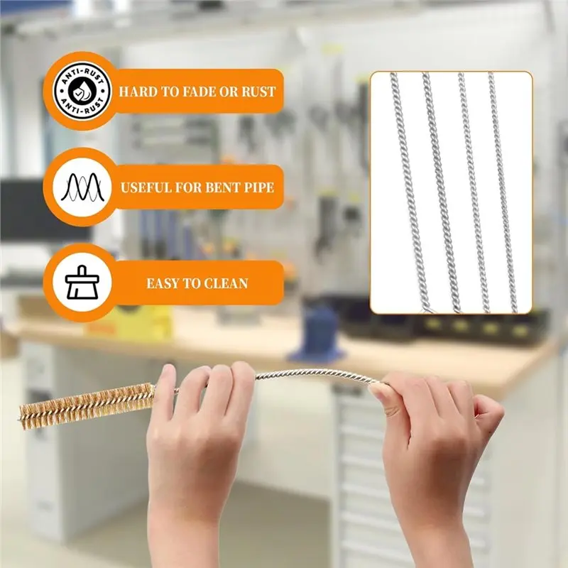 B97A-Brass Tube Cleaning Brush Set 9Pcs 12