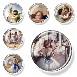 Art Painting Fridge Magnet Glass Dome Refrigerator Magnets Stickers Home Decor