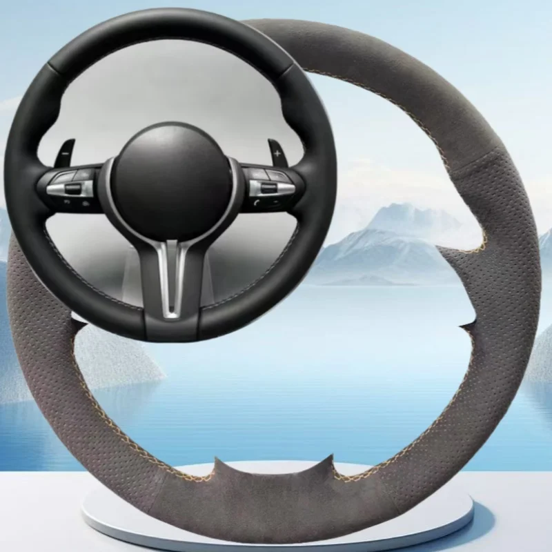 

Customized Soft Suede Car Steering Wheel Braid Cover For BMW F10 F12 F30 F32 F34 F45 F22 F39 F15 F16 F25 F26 DIY Car Accessories