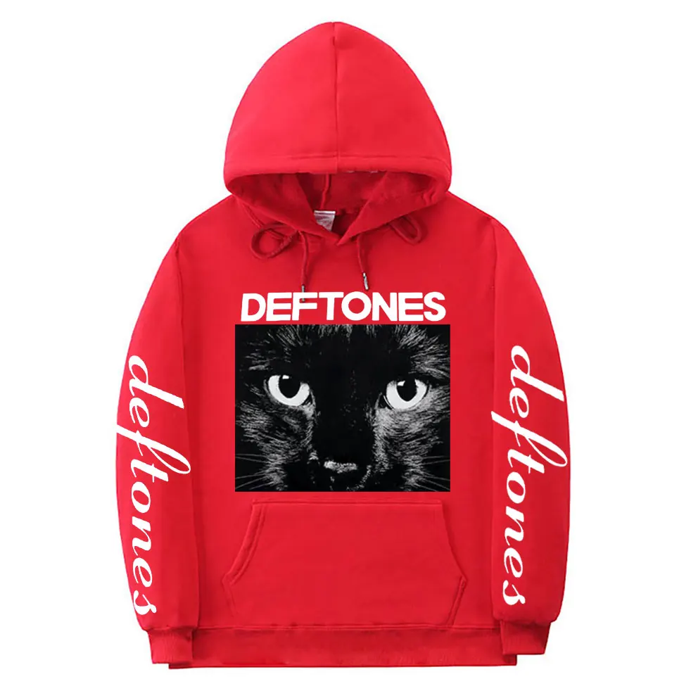 Deftones Printed Sports Casual Hoodie Men\'s Long Sleeve Hoodie Cat Pattern Men Harajuku Clothing Unisex Women\'s Long Sleeve Tops