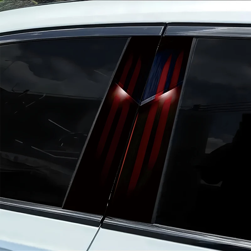 

2 pieces of automotive B-pillar stickers Geometric Light and Shadow Smoothmaterial protection film with anti-scratch properties