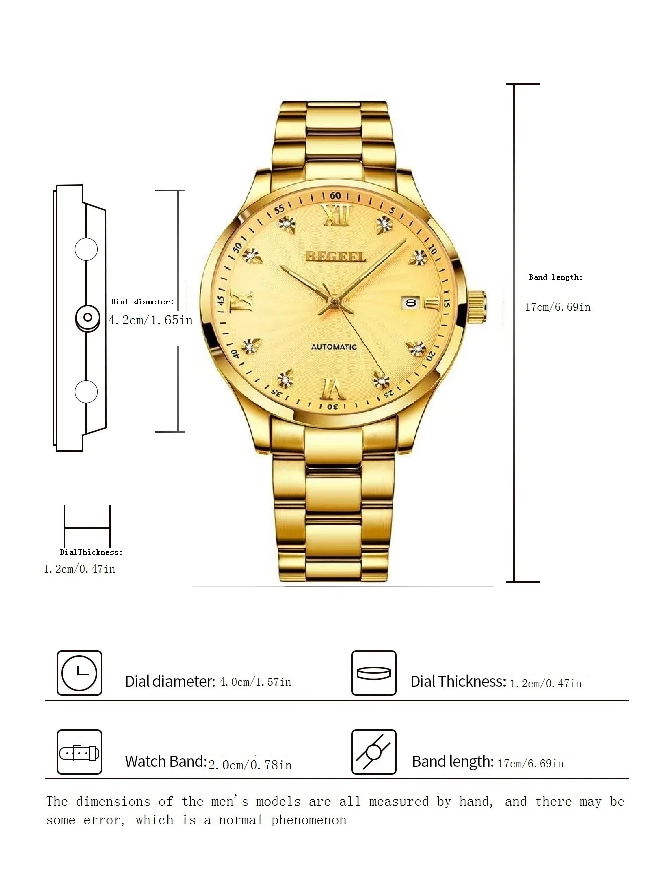 Relojes BEGEEL para hombre, relojes mecánicos, relojes mecánicos completamente automáticos, relojes mecánicos para caballero, relojes luminosos para hombre