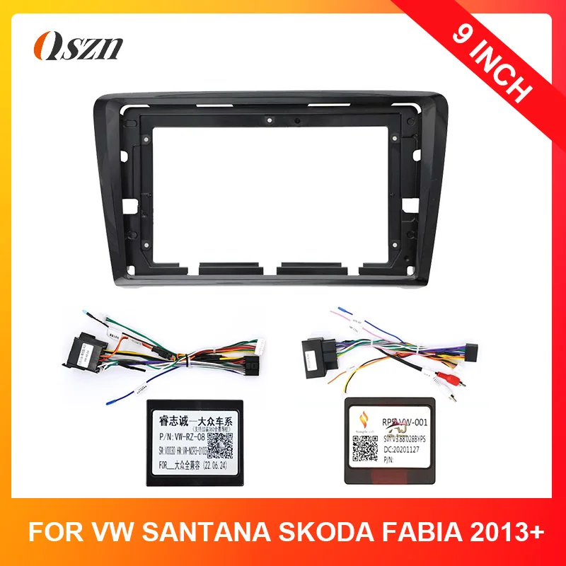 9 Inch Car Radio Frame Fascia For VW Santana SKODA Rapid Spaceback 2013-2020 Bezel Panel Frame Dashboard Mount Kit