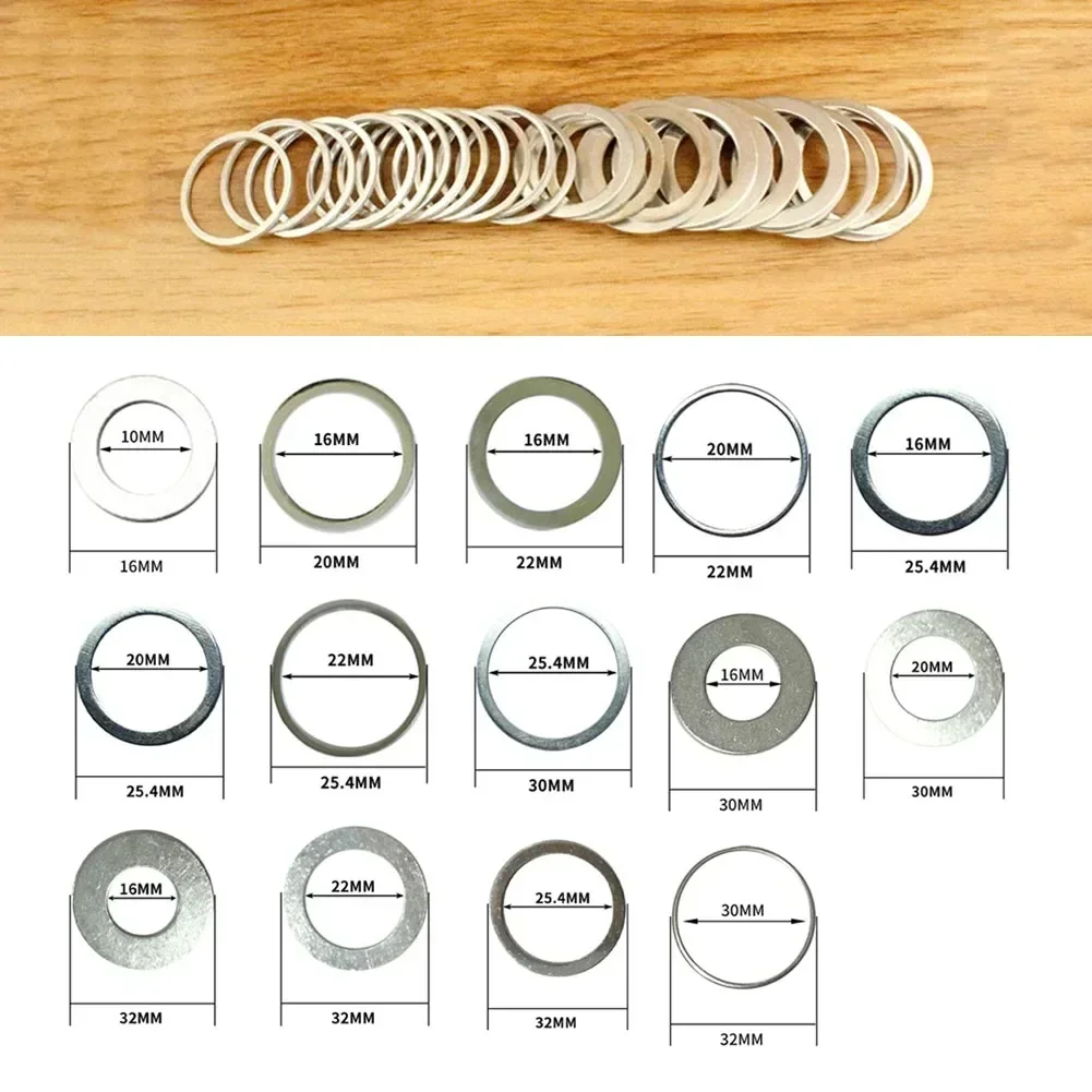 10Pcs 톱 블레이드 감소 링 와셔 16/20/22/25.4/30/32MM 변환 링 커팅 디스크 조리개 가스켓 내부 구멍 어댑터 링