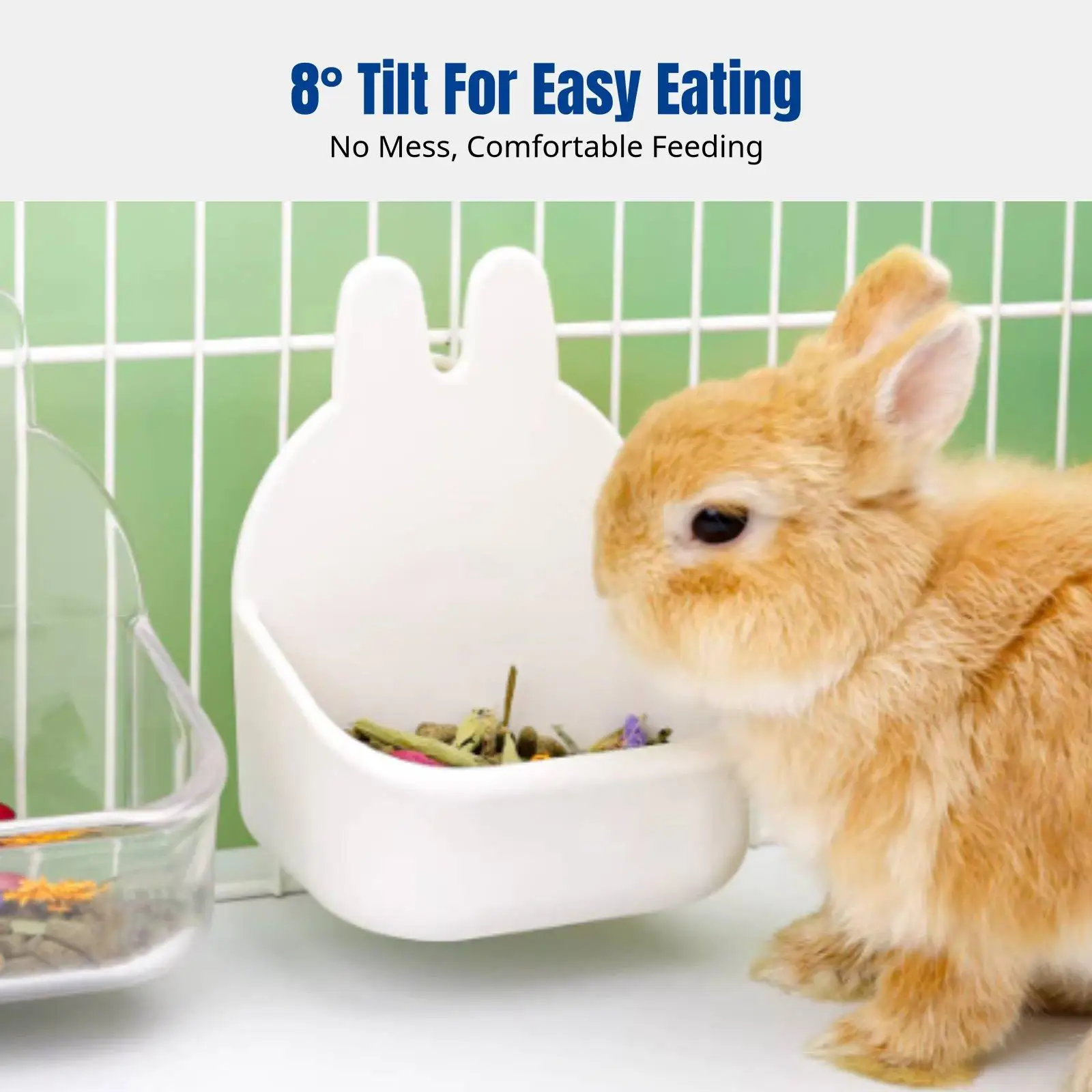 Rabbit Accessory Food Dispenser with Duck Shaped Interactive Design for Bunnies Adjustable Height Spill Proof ABS