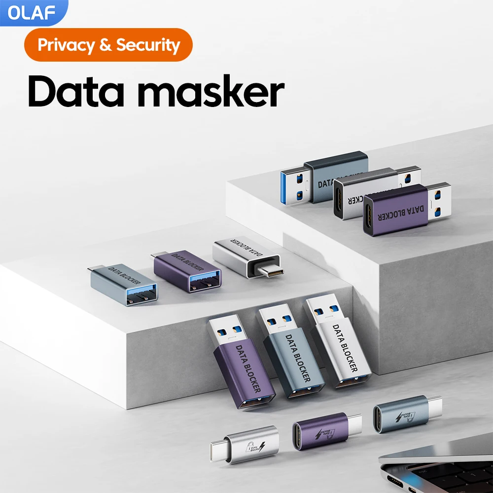 USB Data Shield Adapter Anti Hacking Charge-Only Convenient Data Sync Blockers USB/Type-C Data Blocker For Travel Notebook Phone