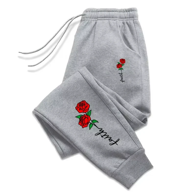 Beautiful Flowers Printing Womens Sweatpants Daily Casual Fashion Trousers Sports Jogging Sweat Mens Pants Street Hot Sale Pants
