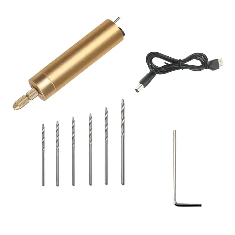 A78I Mini USB Electric Drill Handheld Punch Drill 5V Electric Hand Drill Circuit Board Acrylic Film Handmade Jewelry Drill