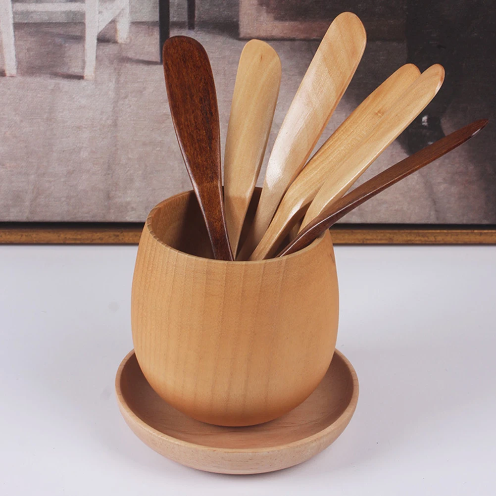 

4 Pcs Wooden Makeup Scrapers Durable Facial Cream Tools Beauty Mask Knife Skin Care Spatulas Portable DIY Needs