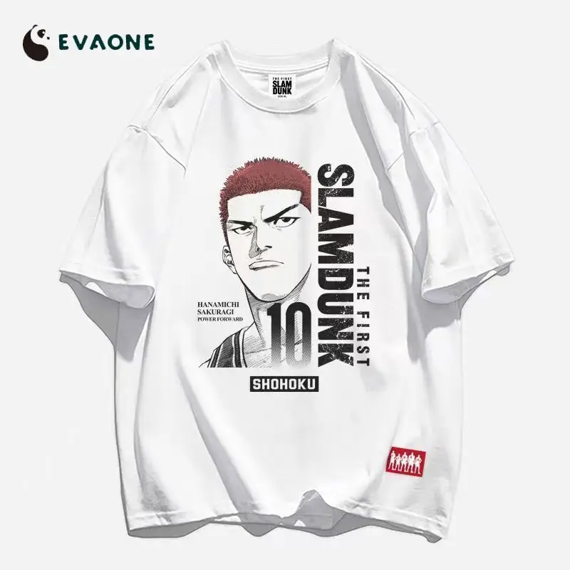 Heavy 100% Cotton SLAM DUNK T-shirt Movie SLAM DUNK Surrounding Anime Sakuragi Flower Road Upgraded Edition