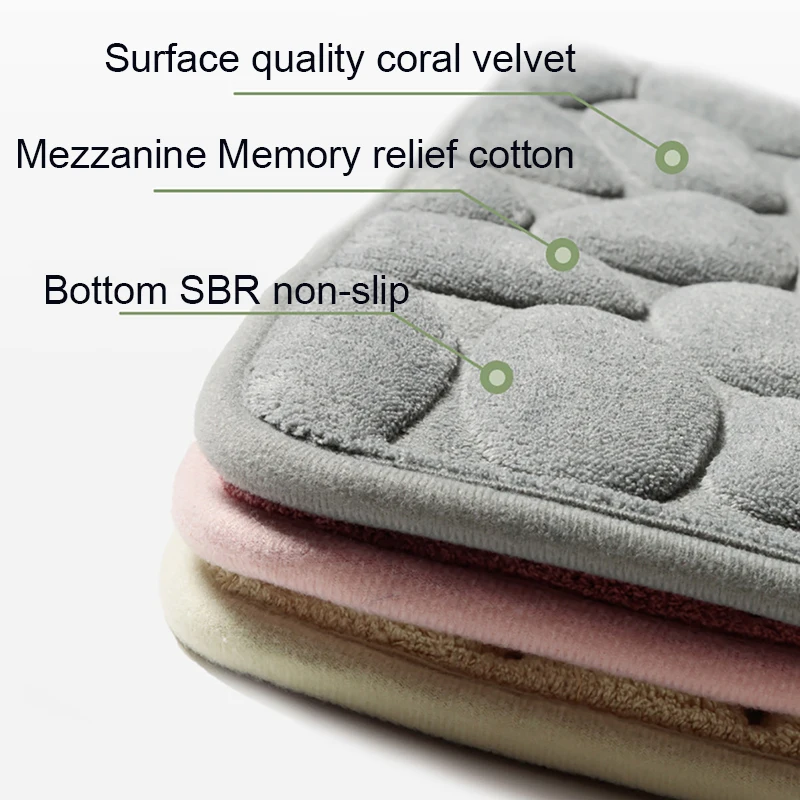 Xiaomi-Tapis en mousse à mémoire de forme pour salle de douche, tapis de sol absorbant pour la maison, polymère de bain antidérapant, dalle d'asile, tapis en relief HOCarpet, Doorvirus