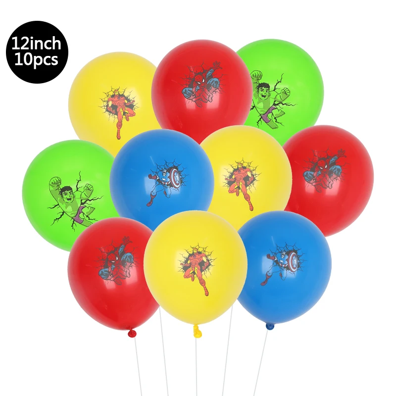 10/30/50pcs 12inch Marvel Themed Latex Balloon Set Super Heroes Balloons for Birthday Boy Baby Shower Decor Supplies Kids Toys