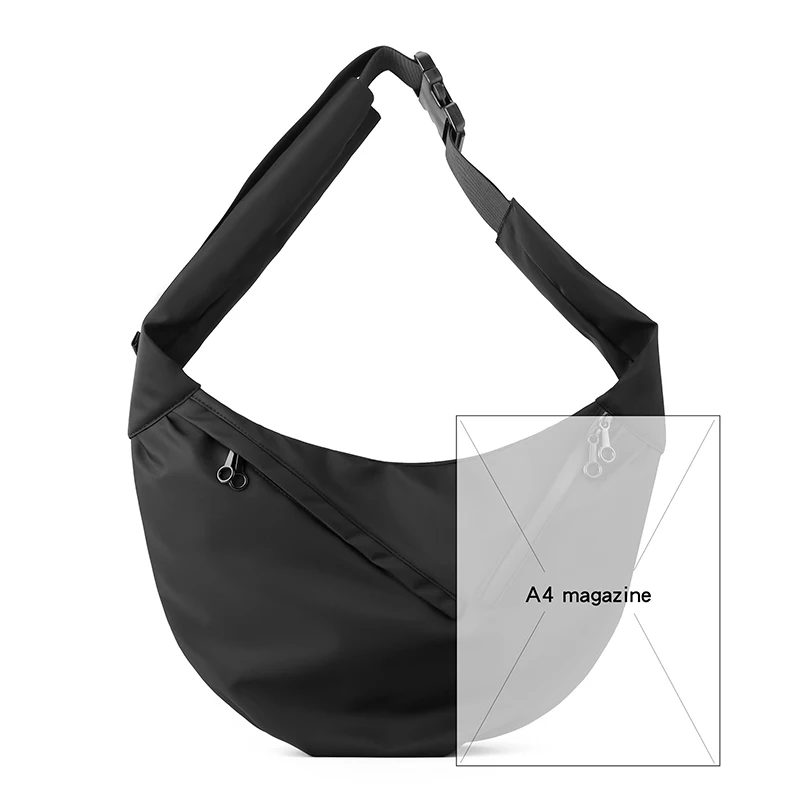 VC-Sac messager de grande capacité pour homme, sac de poitrine pour homme, imperméable, léger, nylon, sac initié, designer minimaliste