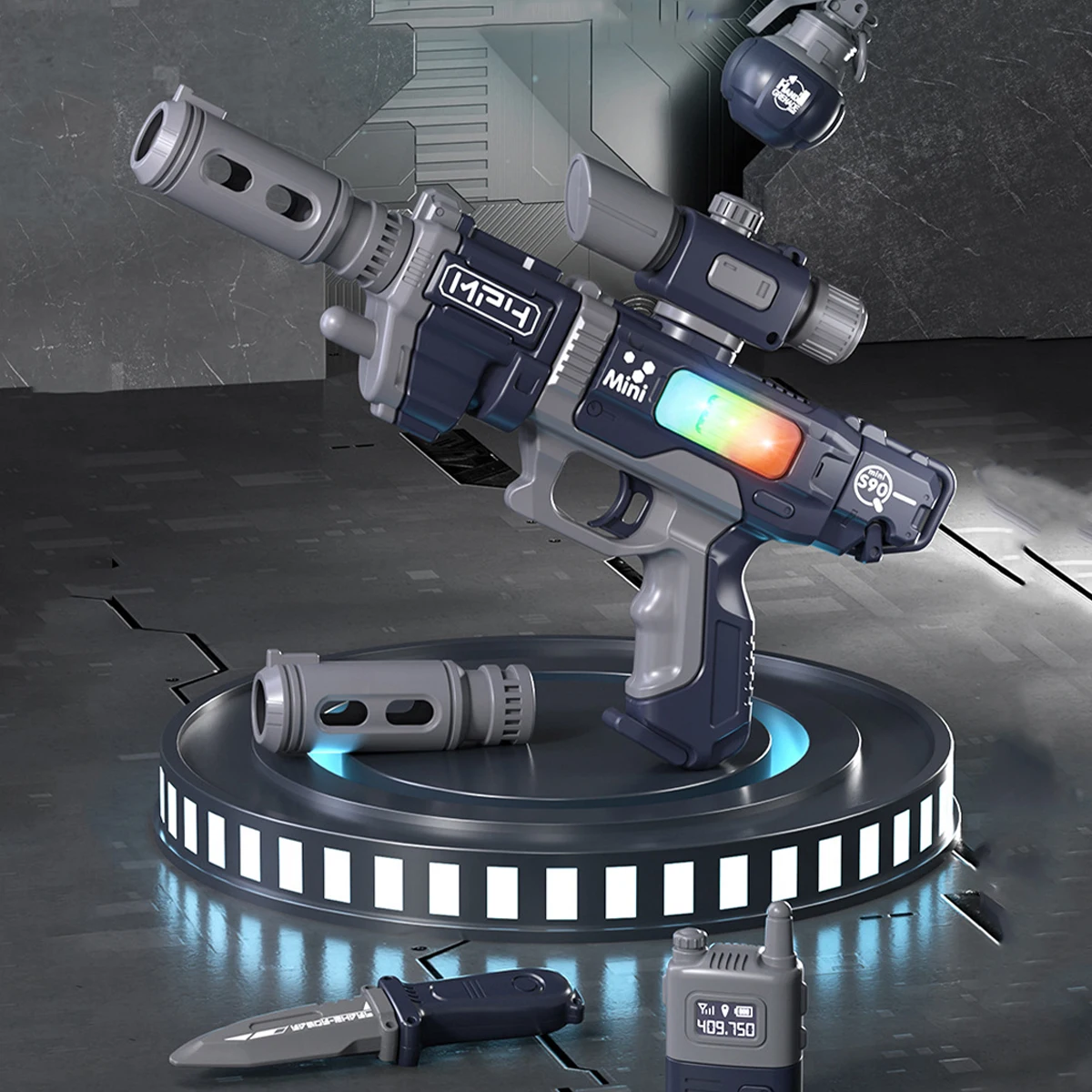 

Новый электрический звуковой светильник в сборе, магнитный пистолет, детский игрушечный пистолет, подарок на день рождения для мальчиков 3-6 DIY, пластиковые строительные блоки