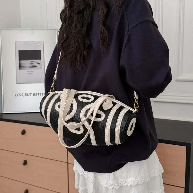 Minimalist Vintage Luxury Diaper Bag For Women Large Capacity Unique Leather Shoulder Bag Elegant Designer Crossbody FashionTote